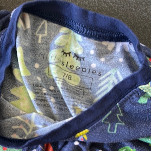 Little Sleepies Blue and Green Pajama Top - Picture 2 of 2